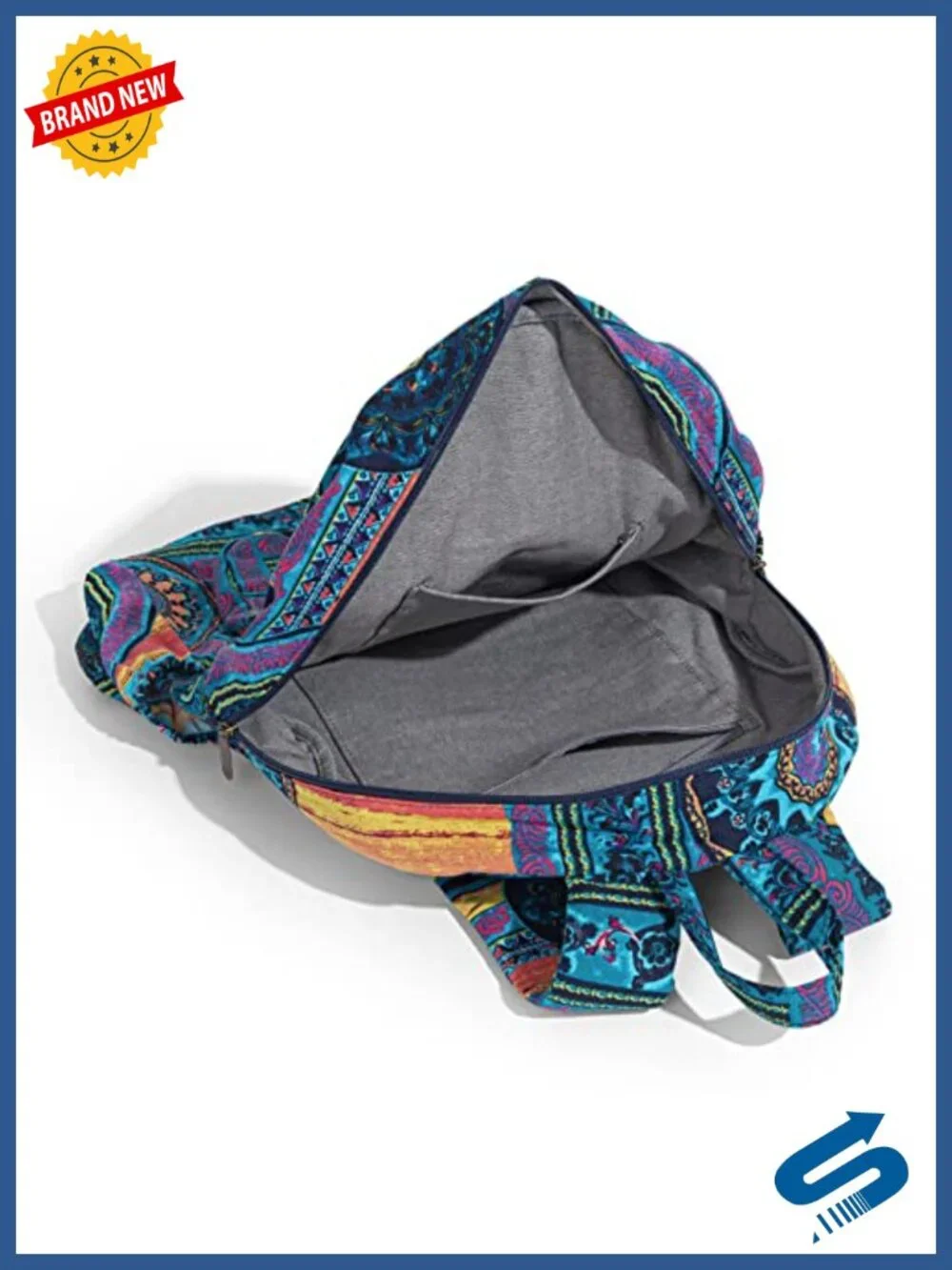 Bohemian Hippie Canvas Backpack Large Capacity Travel Daypack Foldable